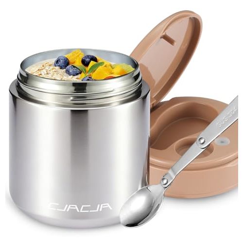 Thermo for Hot Food Kids - 15.2oz, Leak Proof Insulated Food Jar, Soup Thermo, Insulated Lunch Containers, Termos Para Comida Caliente, Wide Mouth Lunch Box with Folding Spoon and Handle