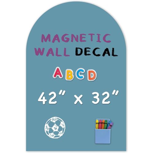 YOUNGJQ Magnetic Arch Wall Decal, Magnetic Chalkboard for Wall 39" x 18" Adhesive Backing Wallpaper for Playroom Home(Celadon)