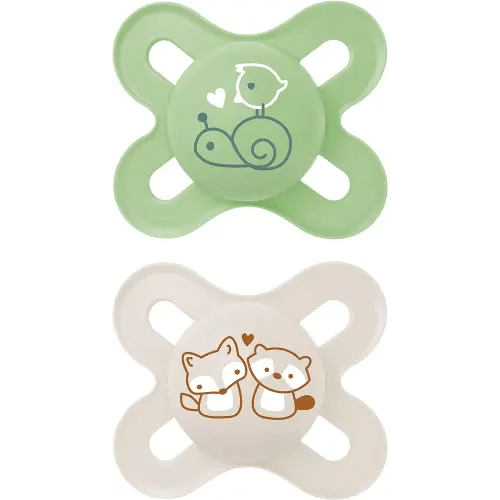 MAM Original Start Matte Baby Pacifiers, Binky for 0-3 Months, BPA-Free Silicone Nipple, Easy to Clean, Best for Newborn Babies, Developed with Medical Experts, 2 Count Binkies with Sterilizer Case