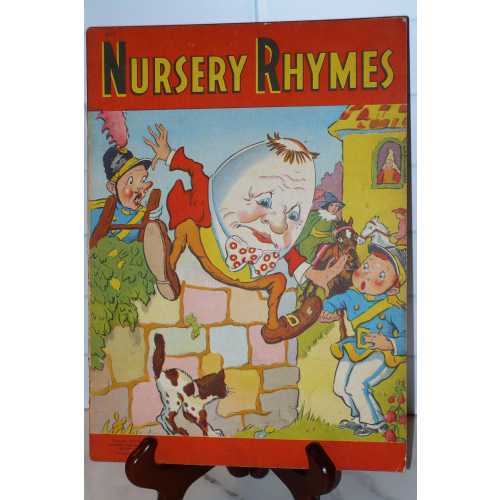 Vintage Children's 1940's Nursey Rhymes Story Book Large Kid's Colorful Graphics Booklet ~ Whitman Publishing