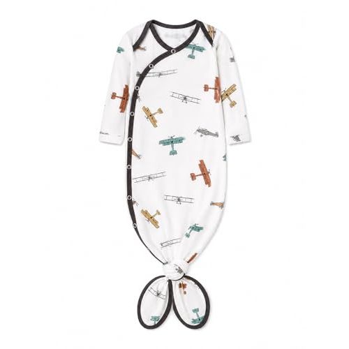 Copper Pearl Baby Gown - Knotted Newborn Sleepers for Baby Boy and Girl, Soft Stretchy Long Sleeve Infant Gowns with Bottom Tie and Hand Mittens, Perfect Hospital Coming Home Outfit (Ace)