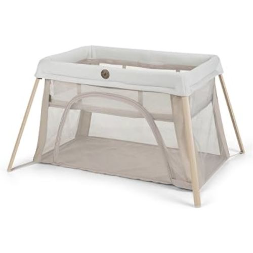 Maxi-Cosi Calao Travel Playard & Bassinet - Classic Oat | 3-in-1 Playard with Two-Fold Mattress, Weighs Only 13 lb; Breathable Mesh Sides & Backpack Carry Bag Included