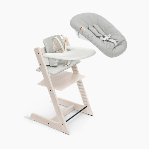 Stokke Tripp Trapp High Chair Complete² + Newborn Set - Whitewash/Nordic Cushion/White Tray