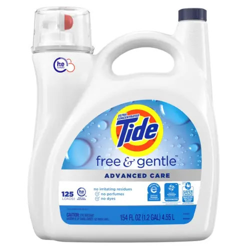 Tide Advanced Care Liquid Laundry Detergent, Free & Gentle, 125 Loads, 154 fl oz | Costco