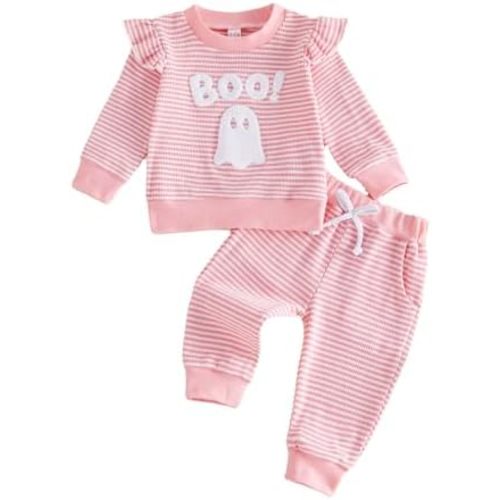 BemeyourBBs Newborn Toddler Baby Girl Outfit Ruffle Shirt and Pants Clothes