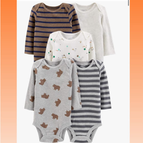 Simple Joys by Carter's Baby-Boys Long-Sleeve Bodysuit Pack of 5Bodysuit