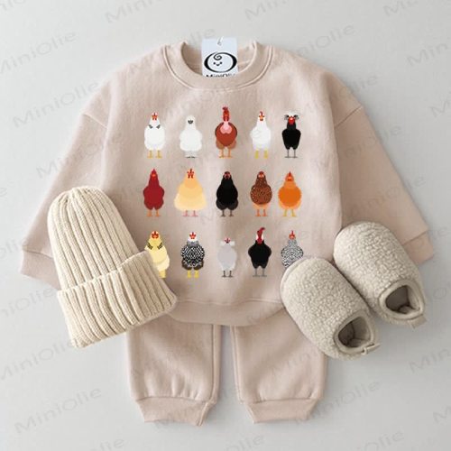 Baby 2-piece Multicolor Chicken Beige Set