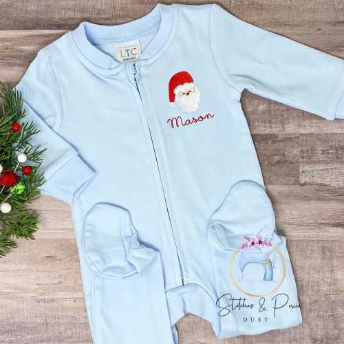 Toddler Embroidered Santa Footie Sleeper/Personalized Pajamas/Baby's First Christmas/Christmas Pajamas/New Baby Outfit/Monogrammed Outfit