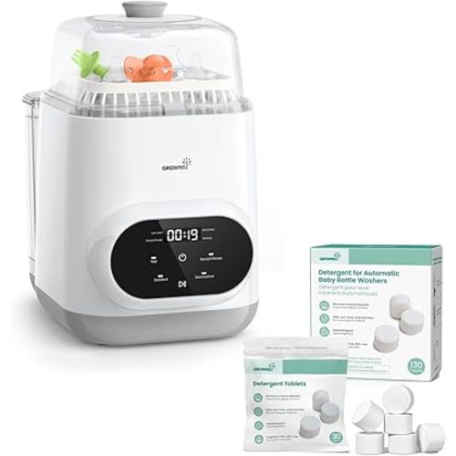 Grownsy EaseClean Bottle Washer Pro with 130 Detergent Tablets