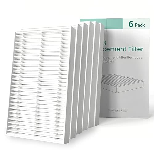 Momcozy Bottle Washer Filter, Air Filter Replacement Bottle Washer Parts, Compatible with Grownsy, Papablic Baby Bottle Washer, 6 Pack 1-Year Supply