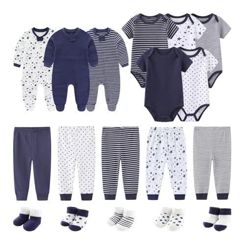 BIGBIGKISS Baby Boy Girl Clothes 18 Piece Layette Gift Set and Accessories