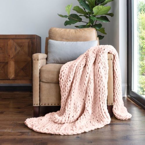 Chunky Knit Throw Blanket Braided, Soft & Cozy - Becky Cameron