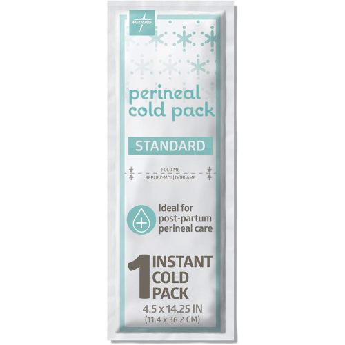 Medline Deluxe Perineal Cold Packs with Adhesive Strip, 4.5" x 14.25", Pack of 24, Ideal for Postpartum Perineal Care