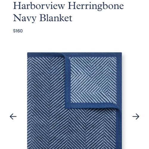 Harborview Herringbone Navy Blanket
