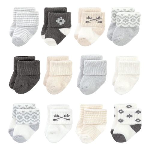 Hudson Baby Baby Girls' Cotton Rich Newborn and Terry Socks