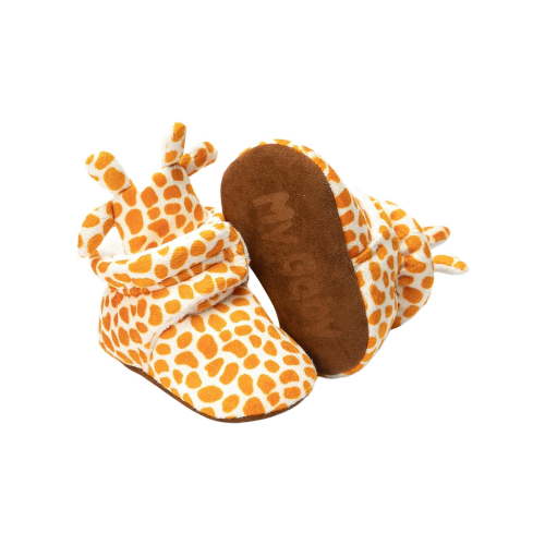 Yellow Non-Slip Walking Shoes For Infants, Giraffe Pattern And Soft Sole For Fall Winter Seasons, Learning To Walk, Comfortable For Long Wear