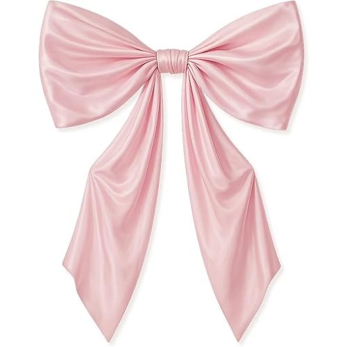 Coquette Room Decor 43 x 24 Inches Large Bow Themed Party Decorations Giant Pink Bow Decor Satin Ribbon, Contains Felt Big Pink Bow Wall Decor Girl Coquette Birthday Decorations