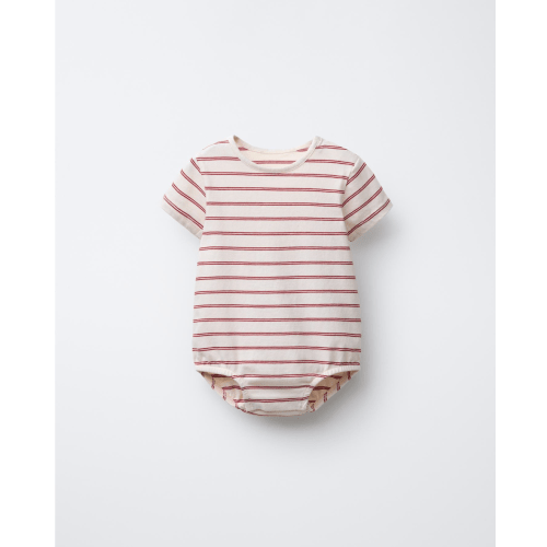 STRIPED KNIT BODYSUIT - Light ecru | ZARA United States