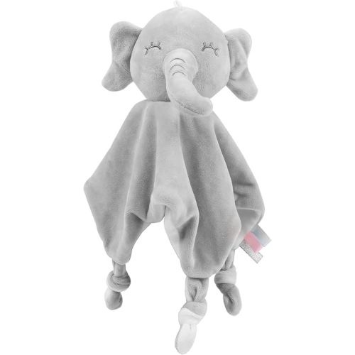 Vicloon Soft Elephant Security Blanket for Babies, Lovey Blanket Gifts for Newborn Boys and Girls, Lovie Newborn Blankie Baby Snuggle Toy Baby Elephant Stuffed Animal (Grey)