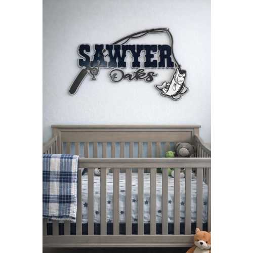 Personalized Fishing Baby’s Room/Nursery Wall Sign