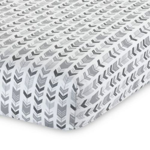 Lambs & Ivy® Urban Jungle Arrow Print Fitted Crib Sheet - GRAY/WHITE - CRIB SHEET
