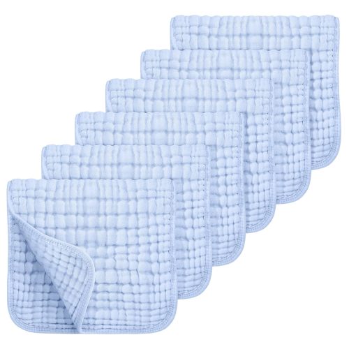 Muslin Burp Cloths 6 Pack Ultra Soft & Absorbent, 6-Layer 100% Cotton for Spit Up & Drool- Gentle Baby Burping Cloth, Newborn Boys Girls Essentials, Dark Green