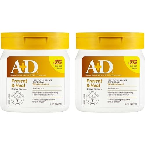A+D Original Diaper Rash Ointment, 1 Pound Jar Pack of 2