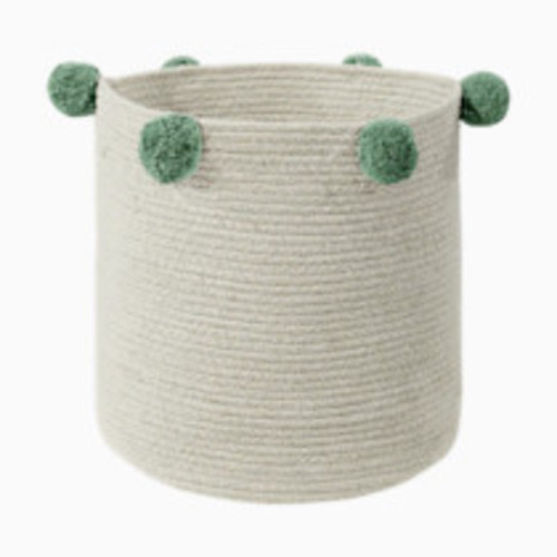 Lorena Canals Cotton Bubbly Basket - Natural/Green