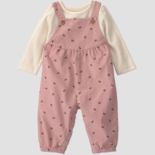 Little Planet By Carter's Baby Girls' 2pc Overalls Set - Pink 3M