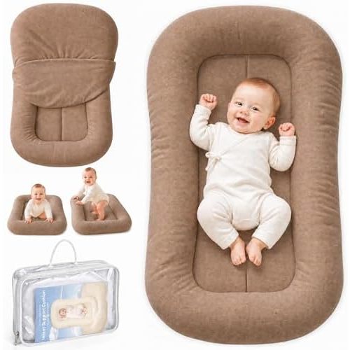 Baby Lounger, Infant Support Cushion 0-24 Months, Brown