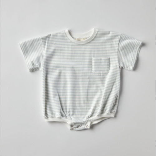 Cory Pocket Romper in Blue Stripes | Baby and Toddler | WinnieandCrew.com – Winnie + Crew