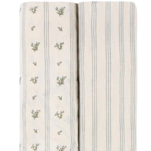 Linear Berry Leaf Changing Pad Cover | Cradle Sheet Set – Ely's & Co.