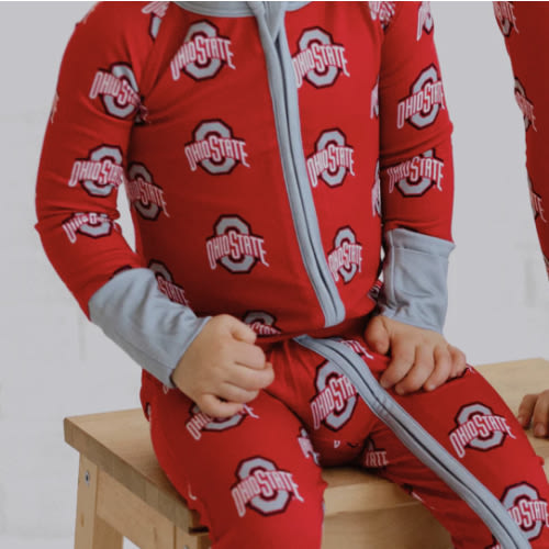 Ohio State Buckeyes Bamboo One-Piece Zippered Jumper - Tailgate Tikes (12-18m)