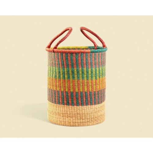 Handwoven  Storage Basket - Extra Large Basket With Handle | Eco-Friendly Home Decor | Versatile Woven Basket for Laundry, Toys & Storage