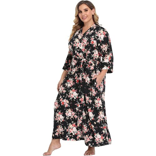Super Shopping-zone Women's Plus Size Long Robes Kimonos Plus Size Maternity Robes Delivery Robes Sleepwear