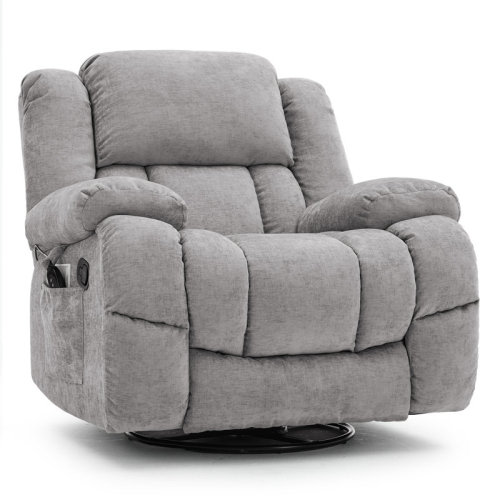 Latitude Run® Kinue 41.3" W Swivel Upholstered Recliner with Massage and Heat & Reviews | Wayfair