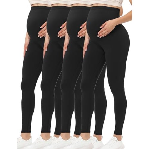 Buttergene Women's Maternity Leggings over the Belly Pregnancy Active Wear Workout Yoga Tights Pants