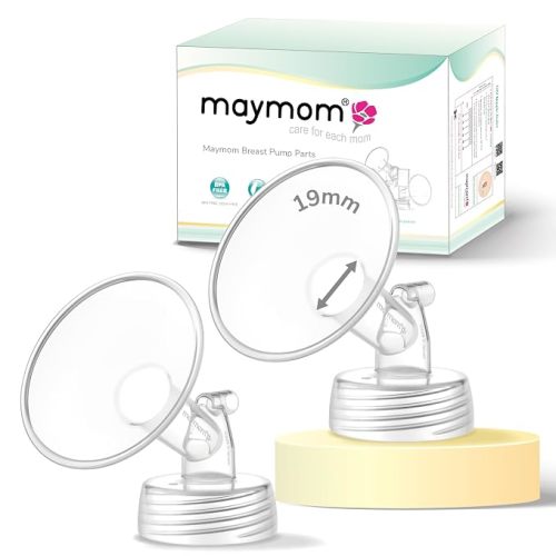 Maymom Wide Neck Pump Part Compatible with Spectra S1/S2 Pumps; Incl Wide Mouth Flange; Not Original Spectra Flange; Replaces Shield (19 mm Two Flanges)