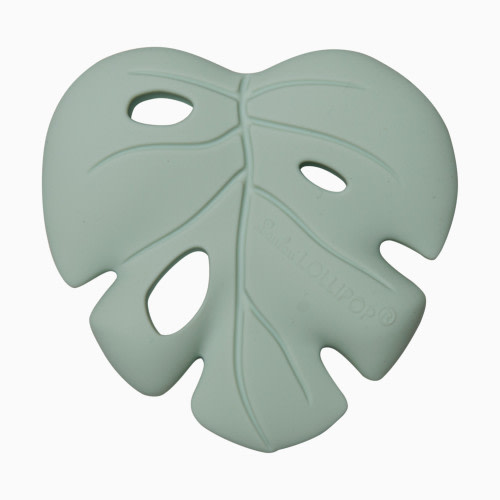 Loulou Lollipop Silicone Teether - Monstera Seafoam