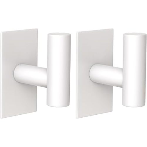 VAEHOLD Wall Towel Hooks, Heavy Duty Sticky Holder Waterproof Towel Hooks for Hanging Coat, Clothes, Closet Hook Wall Mount for Kitchen (White, 2 Pack)