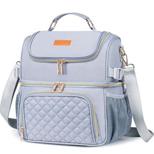 Narwey Lunch Bags for Women, Dual Compartment Lunch Box Lunch Bag