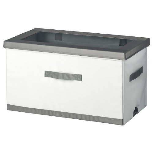 JÄTTEBJÖRN Box with lid - white/gray 32x17 ¾x17 ¼ "
