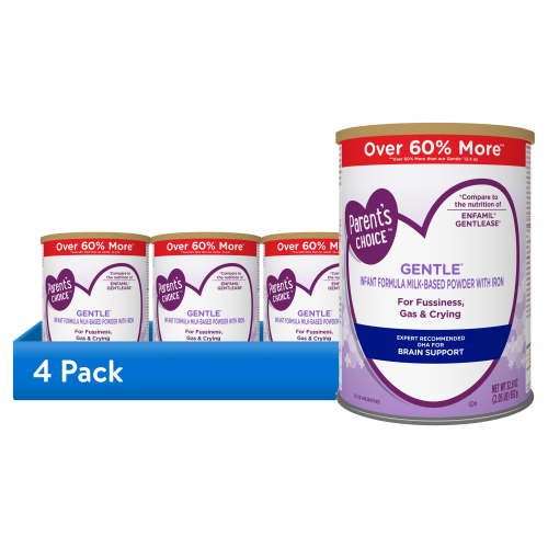 (4 pack) Parent's Choice Gentle Infant Formula Powder with Iron; for Fussiness, Gas and Crying, 32.8 oz