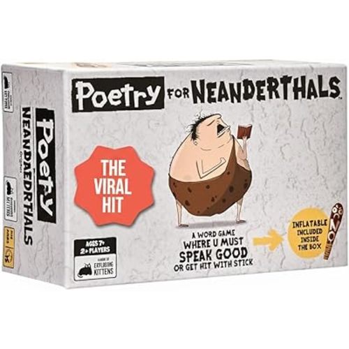 Exploding Kittens Poetry for Neanderthals 2+ Players - Ages 7+ - 15 Minutes to Play - Competitive Word Guessing Game - Party Game, Family Game Night, Kid and Adult Card Game