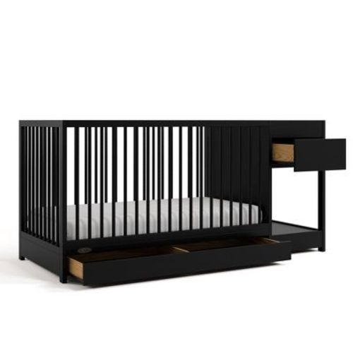 Graco Teddi Convertible Crib and Changer with Drawer Black