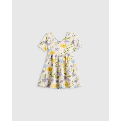 Organic Cotton Skater Dress - Baby Girl in Purple Poppy Garden