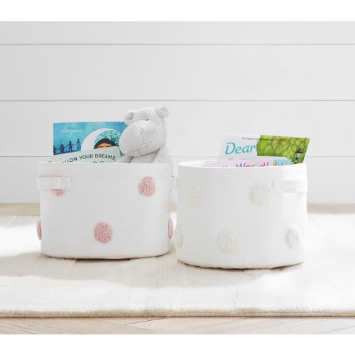 Embroidered Dot Storage Bin