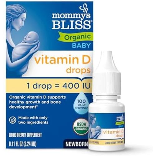 Mommy's Bliss Organic Baby Vitamin D Drops, No Artificial Color, 0.11 Fl Oz
