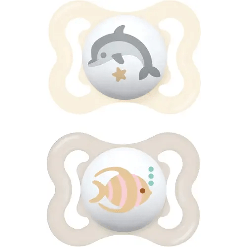 MAM Air Baby Pacifier, for Sensitive Skin, Sterilizer Case, 2 Pack, 0-6 Months, Unisex