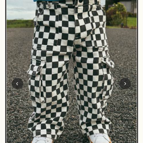 Checkered Baggy Cargo Pants